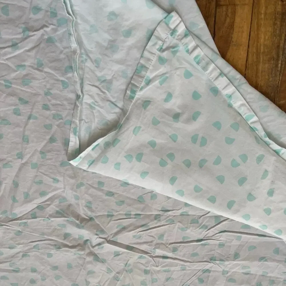 Crate & Barrel Kids Organic Cotton Twin Size Sheet Set Half Moon